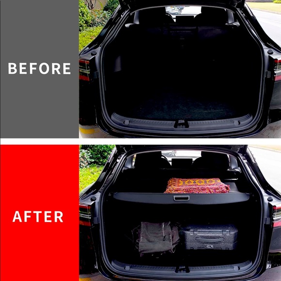 Kingna Fit Tesla Model Y 2020-2022 Cargo Cover Rear Trunk Retractable Shield - Picture 1 of 4